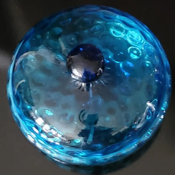 1940s Gorgeous 💙 Blue 7 1/2" Lidded Dish by Beacon🇺🇲 NJ - Picture 5 of 15